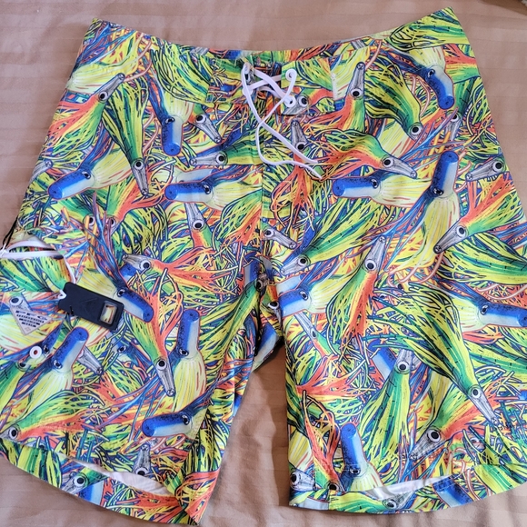 Rare Columbia PFG Swim Shorts with Bottle Opener Size 40 Bright multi color - Picture 3 of 7